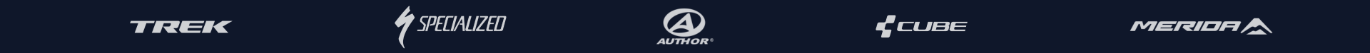 Loga značek Specialized, Merida a dalších partnerů Cykloservisu Specián